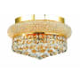 Elegant Lighting Primo 4 Light 12" Wide Flush Mount Waterfall Ceiling Fixture with Clear Royal Cut Crystals Gold