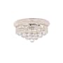 Elegant Lighting Primo 6 Light 14" Wide Flush Mount Waterfall Ceiling Fixture with Clear Royal Cut Crystals Chrome