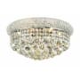 Elegant Lighting Primo 8 Light 16" Wide Flush Mount Waterfall Ceiling Fixture with Clear Royal Cut Crystals Chrome