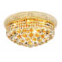 Elegant Lighting Primo 8 Light 16" Wide Flush Mount Waterfall Ceiling Fixture with Clear Royal Cut Crystals Gold