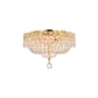 Elegant Lighting Century 4 Light 14" Wide Flush Mount Bowl Ceiling Fixture with Clear Royal Cut Crystals Gold