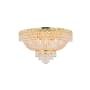 Elegant Lighting Century 9 Light 20" Wide Flush Mount Bowl Ceiling Fixture with Clear Royal Cut Crystals Gold