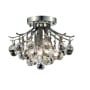 Elegant Lighting Toureg 3 Light 12" Wide Semi-Flush Ceiling Fixture with Clear Royal Cut Crystals Chrome