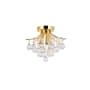 Elegant Lighting Toureg 3 Light 12" Wide Semi-Flush Ceiling Fixture with Clear Royal Cut Crystals Gold
