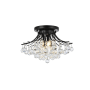 Elegant Lighting Toureg 6 Light 19" Wide Semi-Flush Ceiling Fixture with Clear Royal Cut Crystals Black