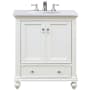 Elegant Lighting Otto 30" Free Standing Single Basin Vanity Set with Cabinet and Engineered Marble Vanity Top Antique White