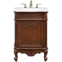 Elegant Lighting Berkshire 24" Free Standing Single Basin Vanity Set with Cabinet and Quartz Vanity Top Brown