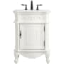 Elegant Lighting Berkshire 24" Free Standing Single Basin Vanity Set with Cabinet and Quartz Vanity Top Antique White