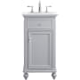 Elegant Lighting Otto 19" Free Standing Single Basin Vanity Set with Cabinet and Engineered Marble Vanity Top Grey