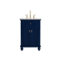 Elegant Lighting Otto 24" Free Standing Single Basin Vanity Set with Cabinet and Marble Vanity Top Blue