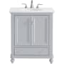 Elegant Lighting Otto 30" Free Standing Single Basin Vanity Set with Cabinet and Engineered Marble Vanity Top Grey