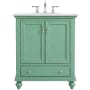 Elegant Lighting Otto 30" Free Standing Single Basin Vanity Set with Cabinet and Engineered Marble Vanity Top Vintage Mint