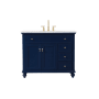 Elegant Lighting Otto 42" Free Standing Single Basin Vanity Set with Cabinet and Marble Vanity Top Blue