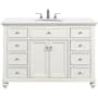 Elegant Lighting Otto 48" Free Standing Single Basin Vanity Set with Cabinet and Engineered Marble Vanity Top Antique White