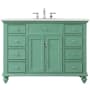 Elegant Lighting Otto 48" Free Standing Single Basin Vanity Set with Cabinet and Engineered Marble Vanity Top Vintage Mint