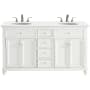 Elegant Lighting Otto 60" Free Standing Double Basin Vanity Set with Cabinet and Engineered Marble Vanity Top Antique White