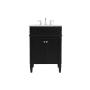 Elegant Lighting Park Avenue 24" Free Standing Single Basin Vanity Set with Cabinet and Marble Vanity Top Black