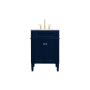 Elegant Lighting Park Avenue 24" Free Standing Single Basin Vanity Set with Cabinet and Marble Vanity Top Blue