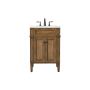 Elegant Lighting Park Avenue 24" Free Standing Single Basin Vanity Set with Cabinet and Marble Vanity Top Driftwood