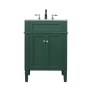 Elegant Lighting Park Avenue 24" Free Standing Single Basin Vanity Set with Cabinet and Marble Vanity Top Green