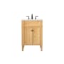 Elegant Lighting Park Avenue 24" Free Standing Single Basin Vanity Set with Cabinet and Marble Vanity Top Natural Wood