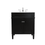Elegant Lighting Park Avenue 30" Free Standing Single Basin Vanity Set with Cabinet and Marble Vanity Top Black