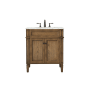 Elegant Lighting Park Avenue 30" Free Standing Single Basin Vanity Set with Cabinet and Marble Vanity Top Driftwood