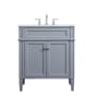 Elegant Lighting Park Avenue 30" Free Standing Single Basin Vanity Set with Cabinet and Marble Vanity Top Grey