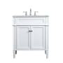 Elegant Lighting Park Avenue 30" Free Standing Single Basin Vanity Set with Cabinet and Marble Vanity Top White