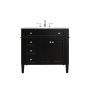 Elegant Lighting Park Avenue 36" Free Standing Single Basin Vanity Set with Cabinet and Marble Vanity Top Black
