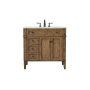 Elegant Lighting Park Avenue 36" Free Standing Single Basin Vanity Set with Cabinet and Marble Vanity Top Driftwood