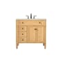 Elegant Lighting Park Avenue 36" Free Standing Single Basin Vanity Set with Cabinet and Marble Vanity Top Natural Wood