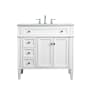 Elegant Lighting Park Avenue 36" Free Standing Single Basin Vanity Set with Cabinet and Marble Vanity Top White