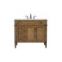Elegant Lighting Park Avenue 40" Free Standing Single Basin Vanity Set with Cabinet and Marble Vanity Top Driftwood