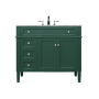 Elegant Lighting Park Avenue 40" Free Standing Single Basin Vanity Set with Cabinet and Marble Vanity Top Green