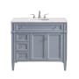 Elegant Lighting Park Avenue 40" Free Standing Single Basin Vanity Set with Cabinet and Marble Vanity Top Gray
