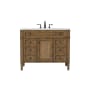 Elegant Lighting Park Avenue 42" Free Standing Single Basin Vanity Set with Cabinet and Marble Vanity Top Driftwood