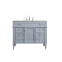 Elegant Lighting Park Avenue 42" Free Standing Single Basin Vanity Set with Cabinet and Marble Vanity Top Grey
