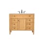 Elegant Lighting Park Avenue 42" Free Standing Single Basin Vanity Set with Cabinet and Marble Vanity Top Natural Wood