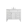 Elegant Lighting Park Avenue 42" Free Standing Single Basin Vanity Set with Cabinet and Marble Vanity Top White