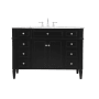 Elegant Lighting Park Avenue 48" Free Standing Single Basin Vanity Set with Cabinet and Marble Vanity Top Black