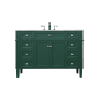 Elegant Lighting Park Avenue 48" Free Standing Single Basin Vanity Set with Cabinet and Marble Vanity Top Green