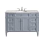Elegant Lighting Park Avenue 48" Free Standing Single Basin Vanity Set with Cabinet and Marble Vanity Top Grey