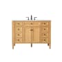 Elegant Lighting Park Avenue 48" Free Standing Single Basin Vanity Set with Cabinet and Marble Vanity Top Natural Wood