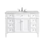 Elegant Lighting Park Avenue 48" Free Standing Single Basin Vanity Set with Cabinet and Marble Vanity Top White