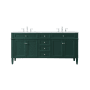 Elegant Lighting Park Avenue 72" Free Standing Double Basin Vanity Set with Cabinet and Marble Vanity Top Green