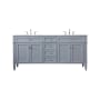 Elegant Lighting Park Avenue 72" Free Standing Double Basin Vanity Set with Cabinet and Marble Vanity Top Grey