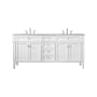 Elegant Lighting Park Avenue 72" Free Standing Double Basin Vanity Set with Cabinet and Marble Vanity Top White