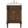Elegant Lighting Lexington 24" Free Standing Single Basin Vanity Set with Cabinet and Quartz Vanity Top Walnut