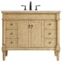 Elegant Lighting Lexington 42" Free Standing Single Basin Vanity Set with Cabinet and Quartz Vanity Top Antique Beige